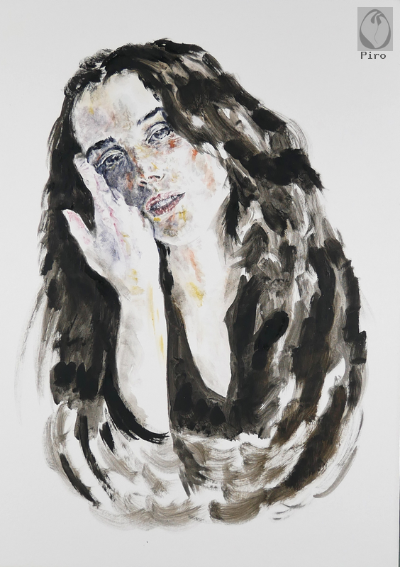 oil on paper - olio su carta di Piro